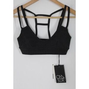 NWT Chaser XS Black Strappy Bra Bralette Top